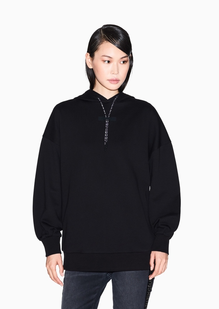 ARMANI EXCHANGE 女士全棉宽松长袖连帽落肩重磅套头卫衣