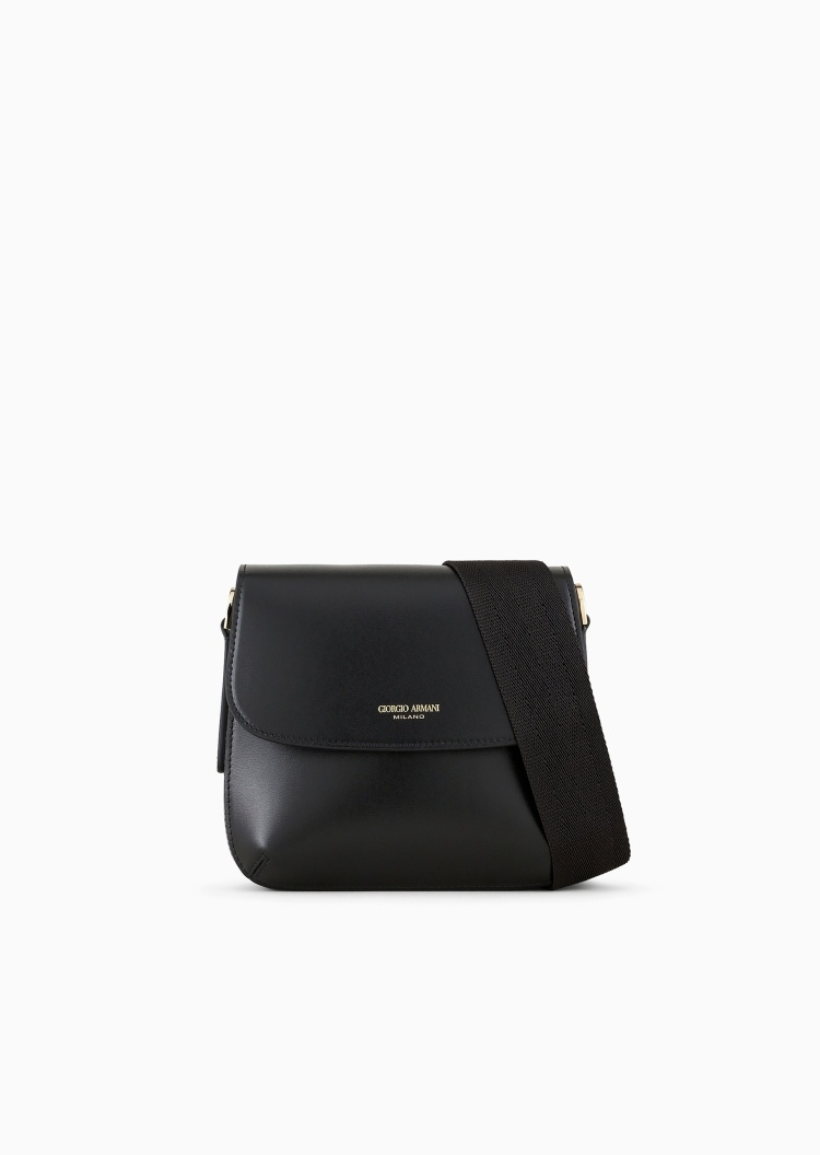 Giorgio Armani 女士牛皮革小号翻盖磁扣可拆肩带单肩斜挎包