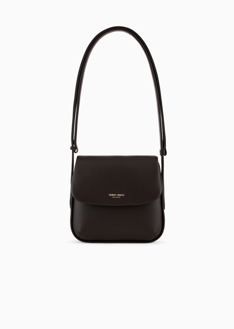 Giorgio Armani 女士羊皮革小号翻盖可拆肩带手提单肩斜挎包