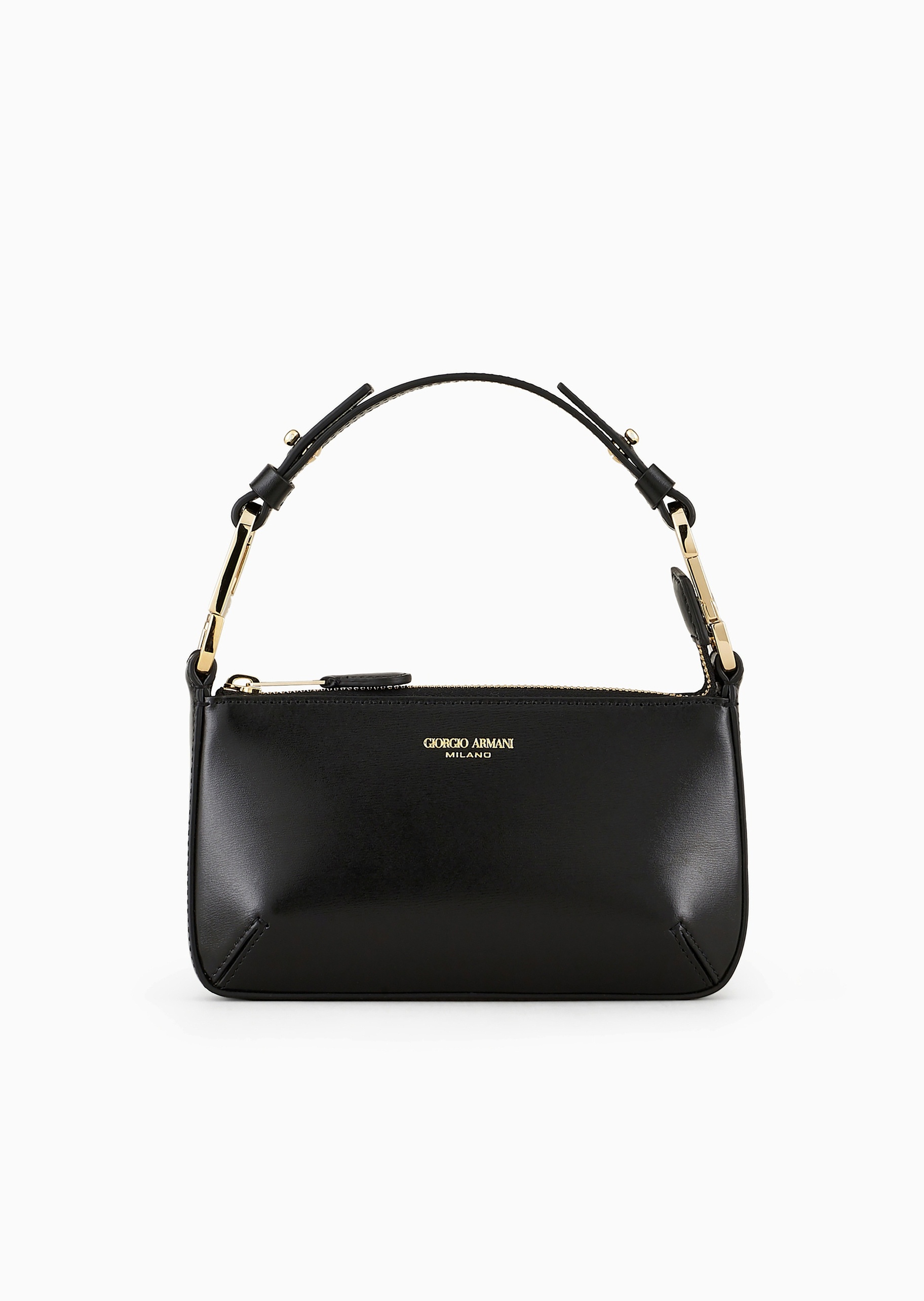 Giorgio Armani 女士牛皮革迷你拉链可调节手提单肩斜挎包