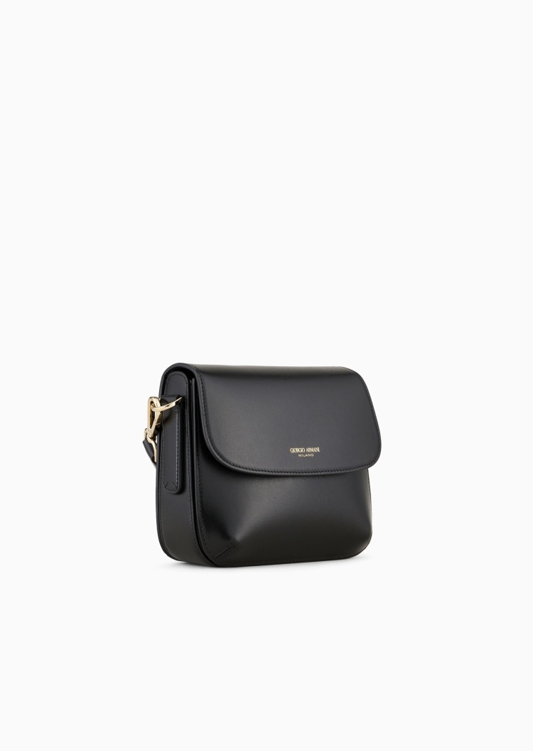 Giorgio Armani 女士牛皮革小号翻盖磁扣可拆肩带单肩斜挎包