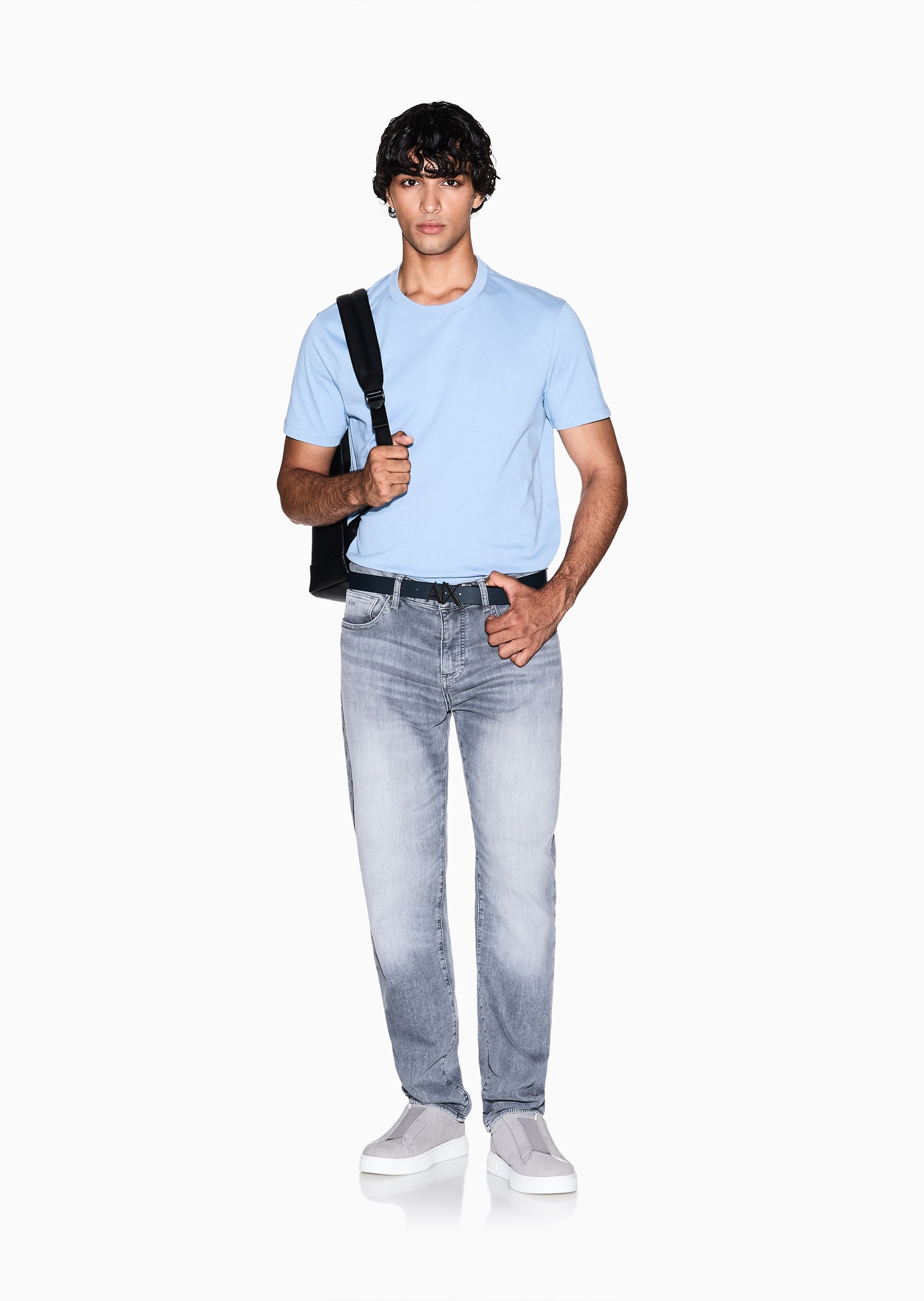 ARMANI EXCHANGE 男士纯棉合身短袖圆领正肩T恤衫