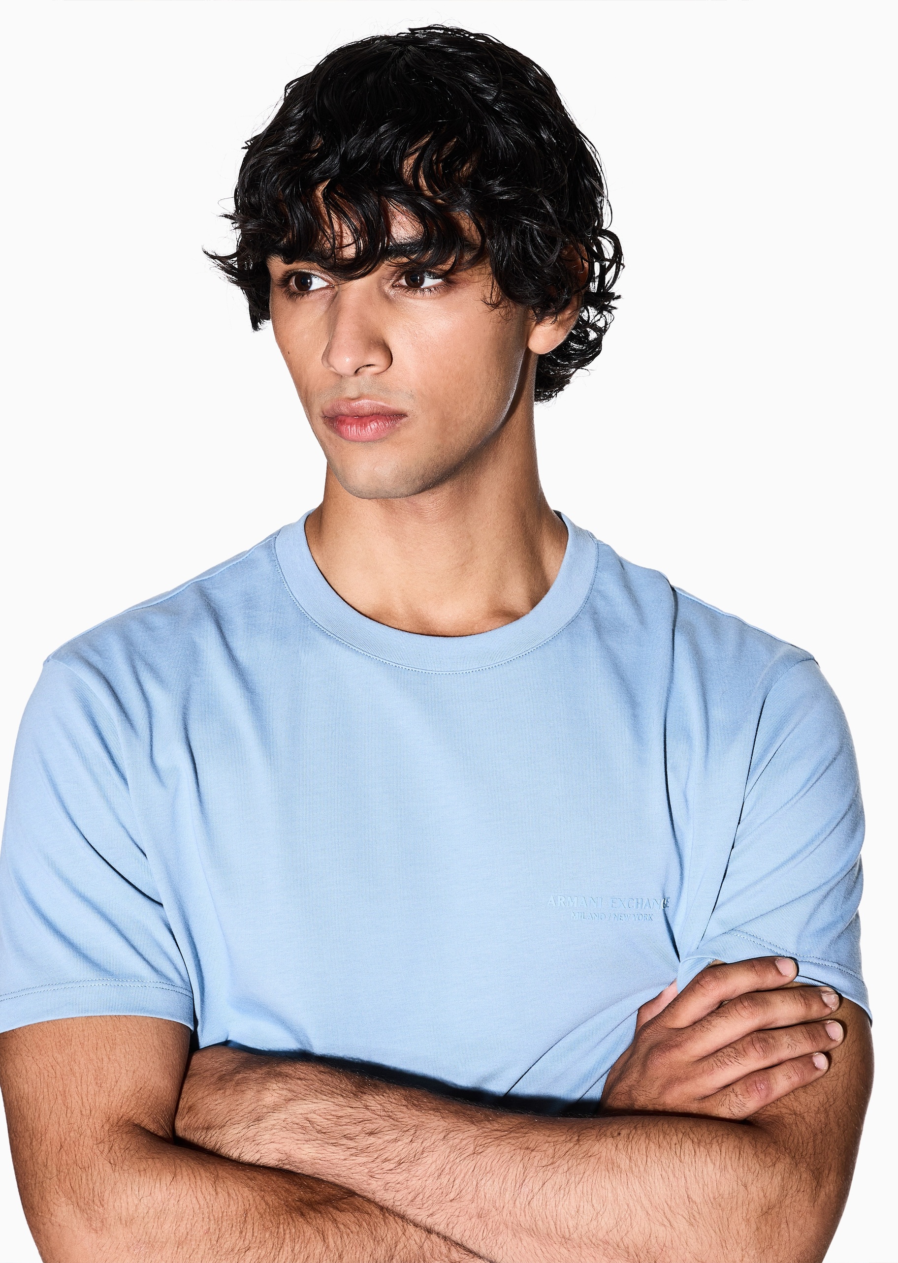 ARMANI EXCHANGE 男士纯棉合身短袖圆领正肩T恤衫