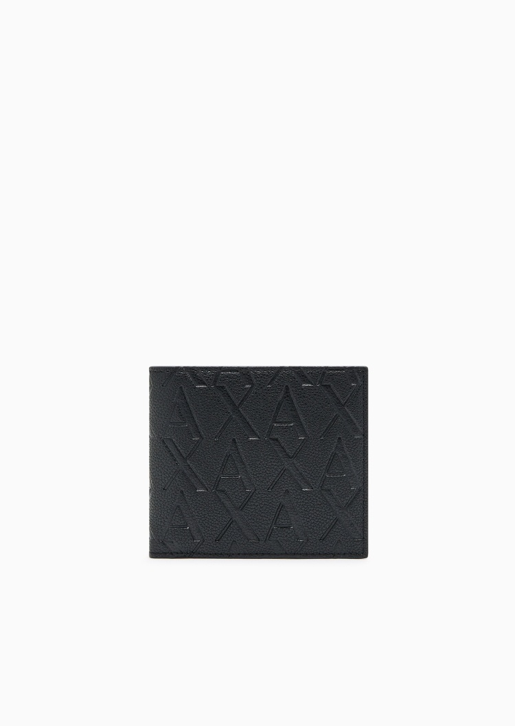 ARMANI EXCHANGE 男士对折多卡位翻盖内袋字母压花手拿钱包