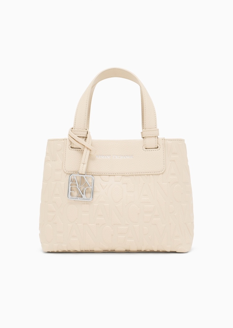 ARMANI EXCHANGE 女士拉链内袋字母压花手提斜挎托特包