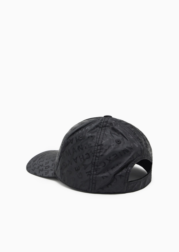 ARMANI EXCHANGE 男士魔术贴圆顶弯檐经典老花棒球帽