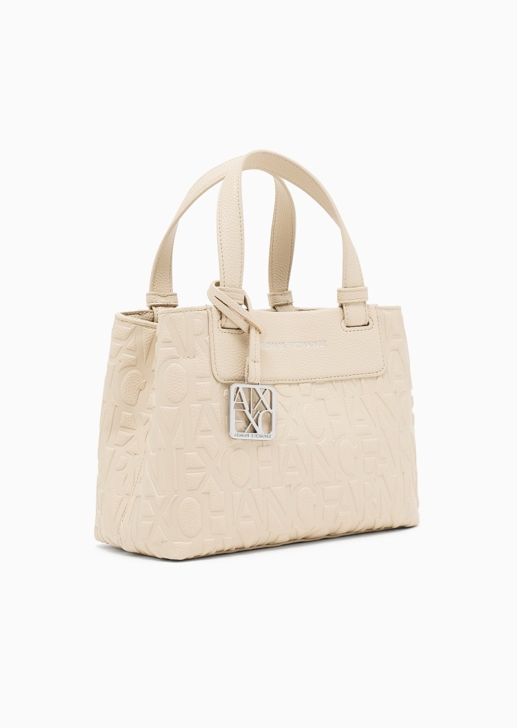 ARMANI EXCHANGE 女士拉链内袋字母压花手提斜挎托特包