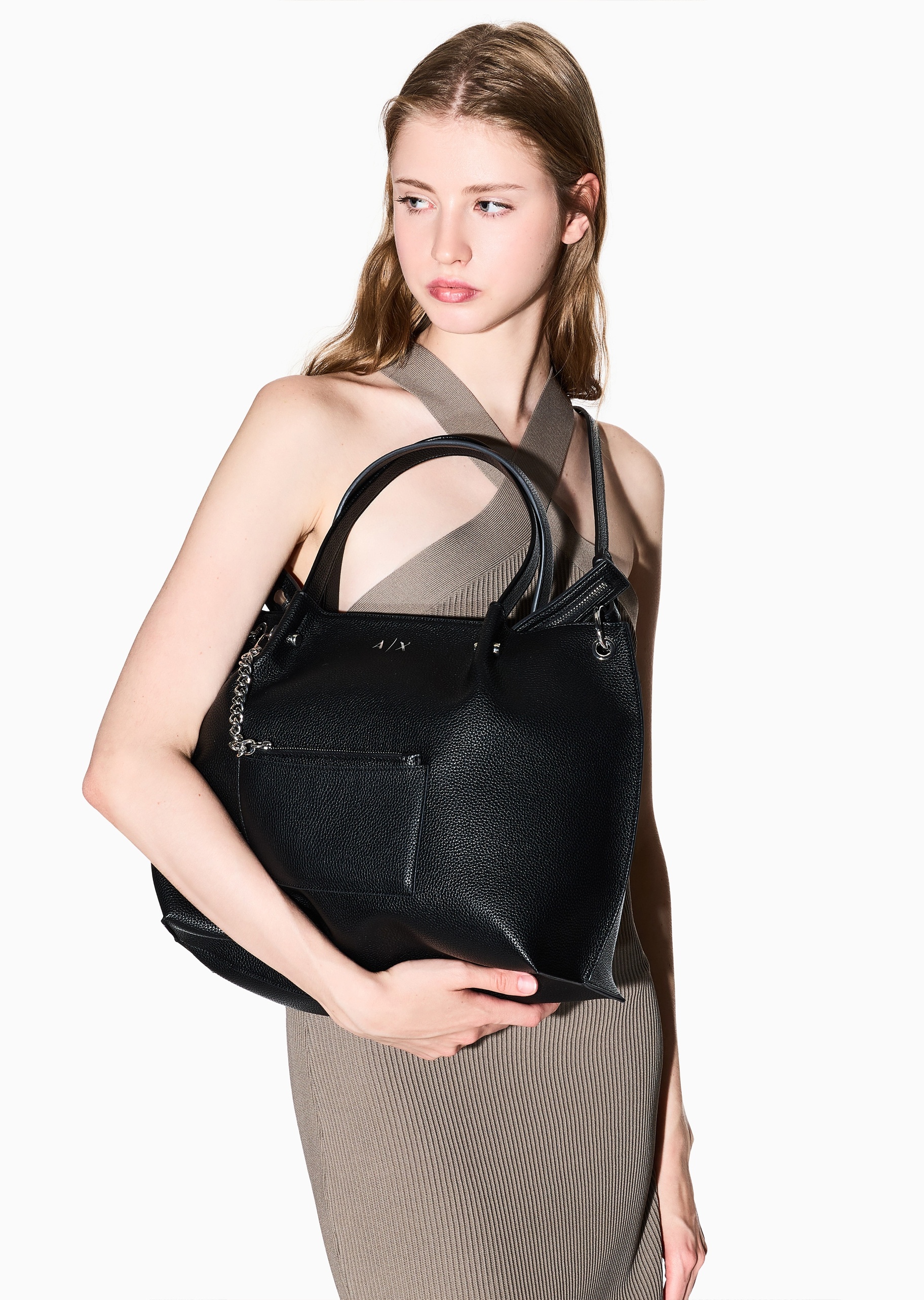 ARMANI EXCHANGE 女士拉链可拆肩带手提单肩斜挎托特包