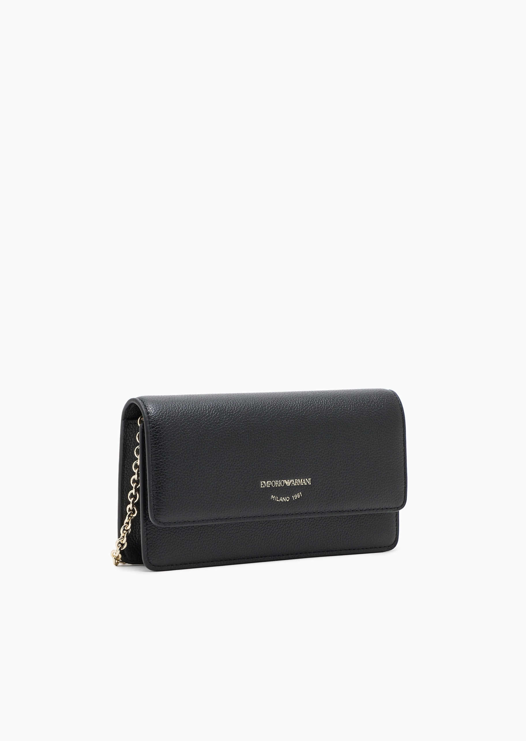 Emporio Armani 女士牛皮革翻盖横款可拆链条斜挎单肩迷你包