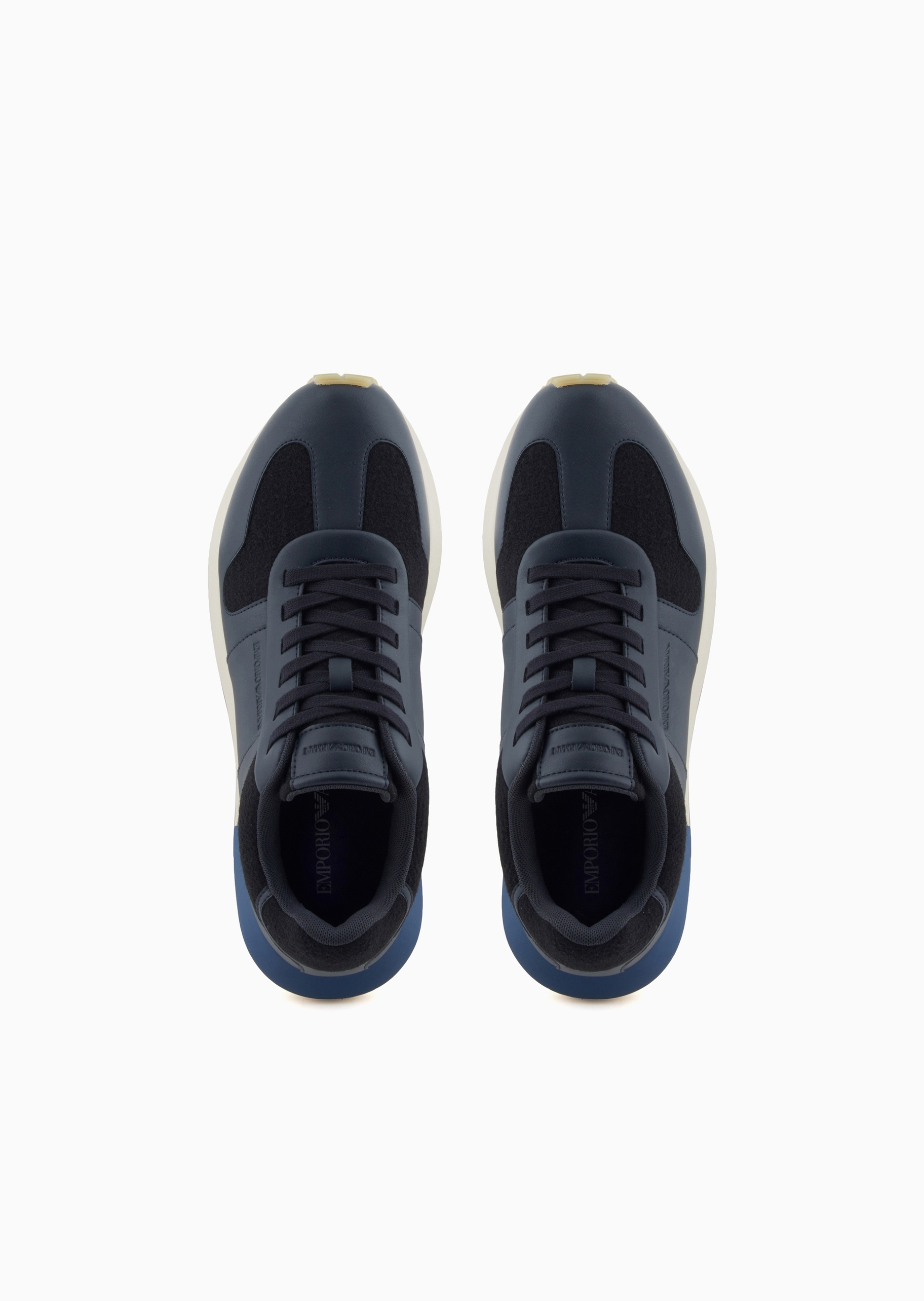 Emporio Armani 男士系带低帮厚底拼接休闲运动鞋
