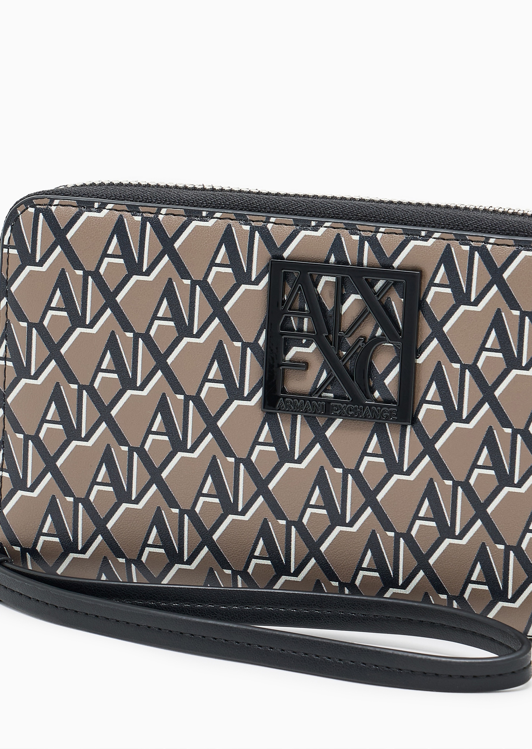 ARMANI EXCHANGE 女士拉链长款多卡位拉链内袋老花手拿钱包