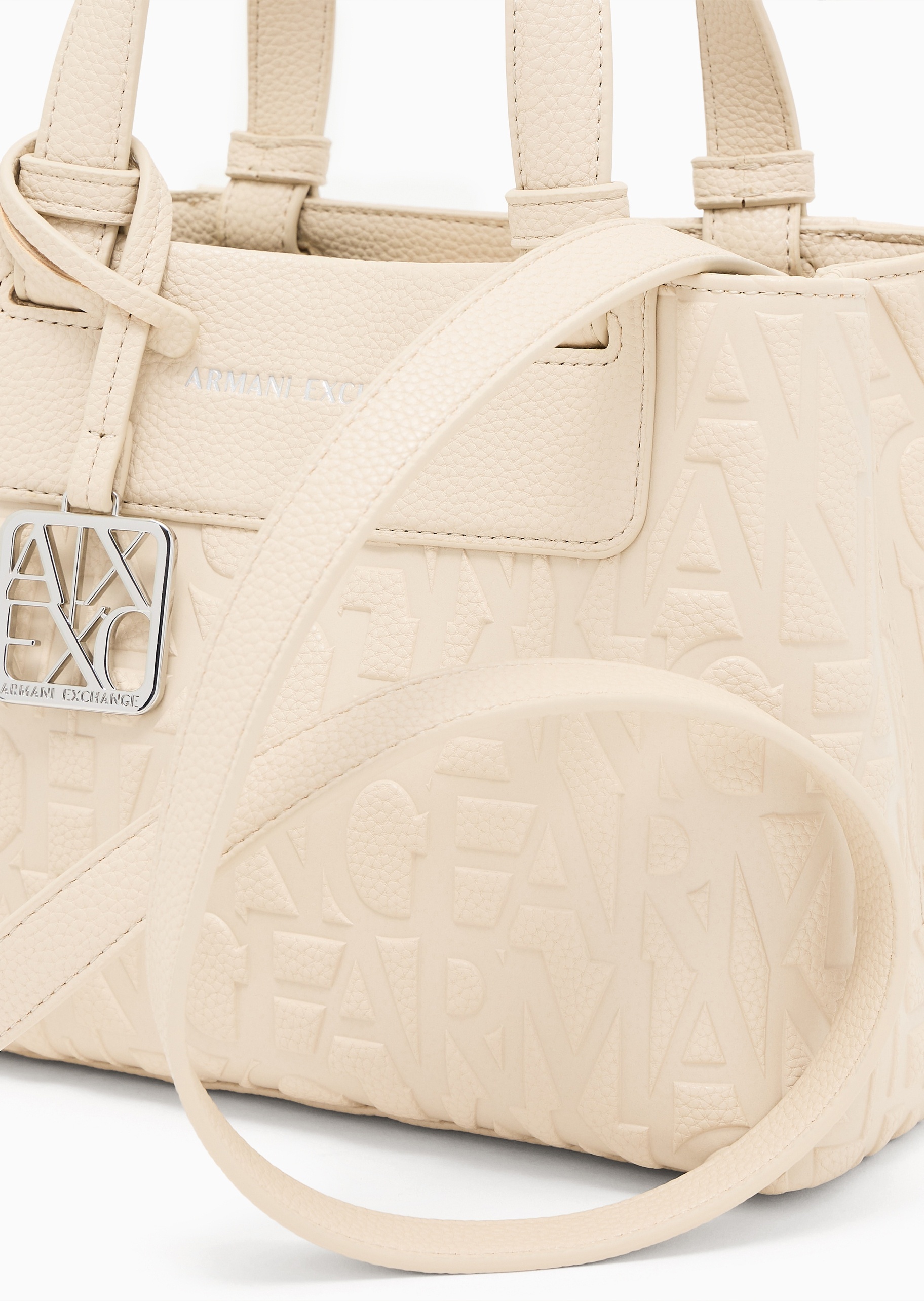 ARMANI EXCHANGE 女士拉链内袋字母压花手提斜挎托特包