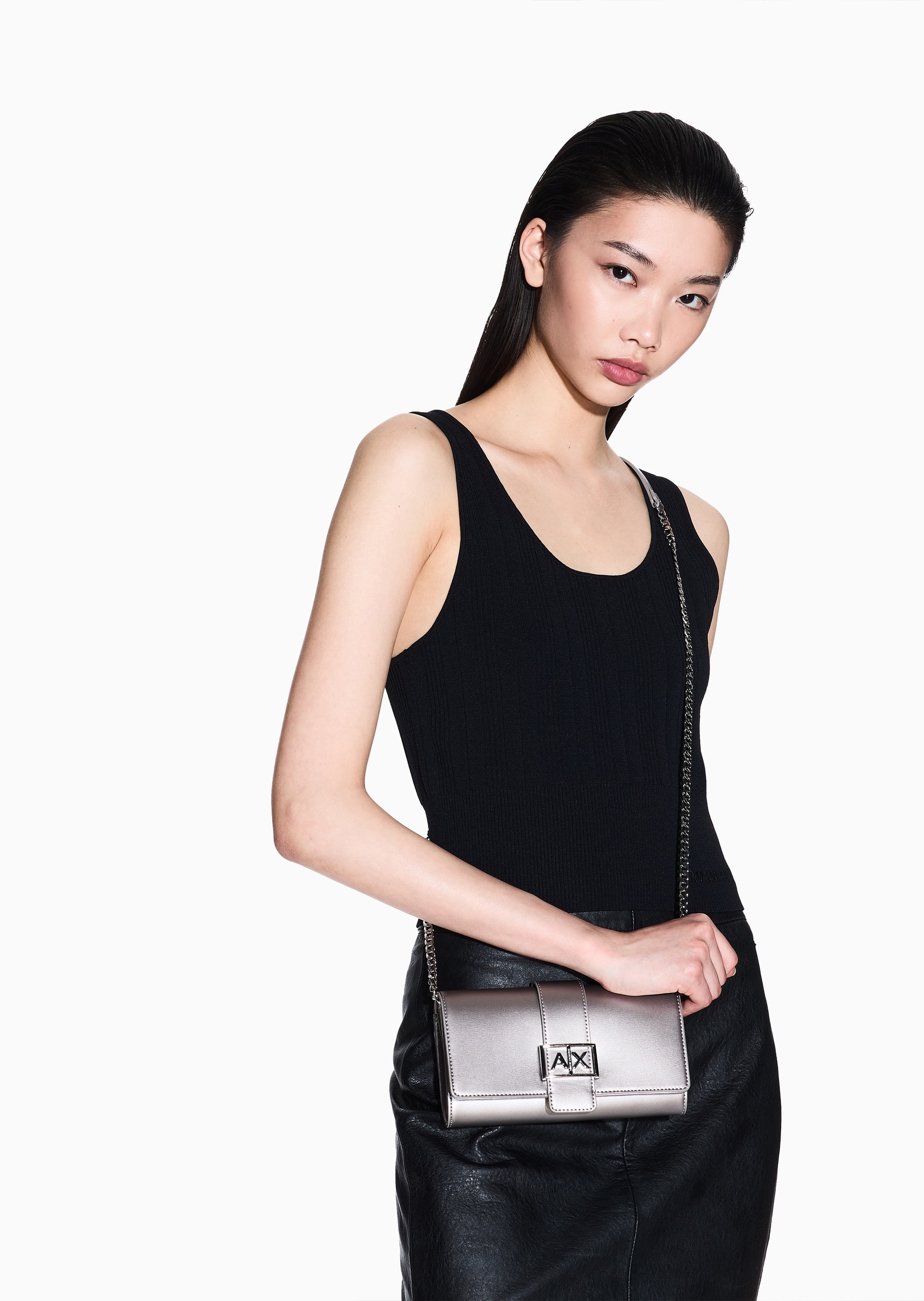 ARMANI EXCHANGE 女士多卡位单肩斜挎翻盖长款钱包卡包