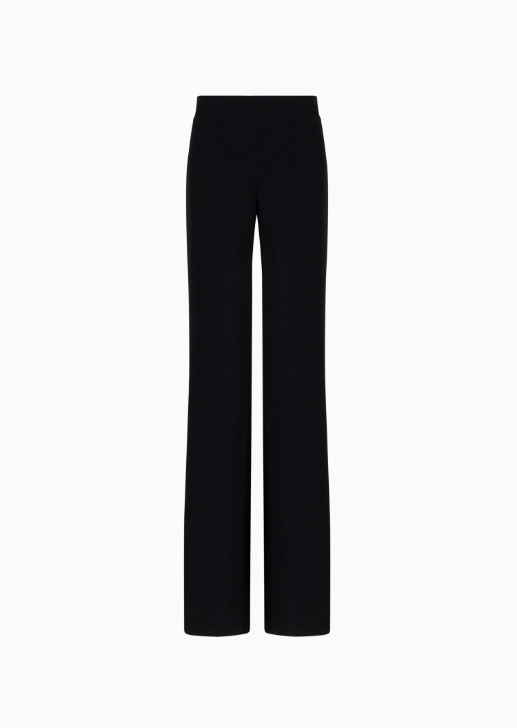 Emporio Armani 女士合身高腰长款直筒阔腿纯色休闲裤