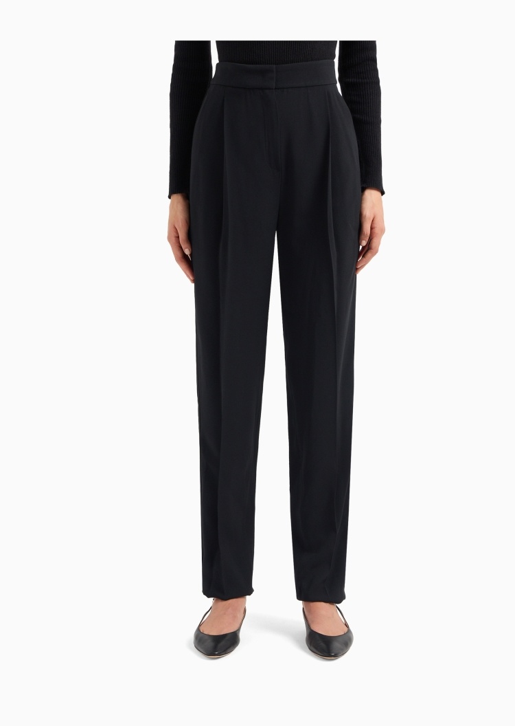 Emporio Armani 女士直筒修身锥形垂感休闲老钱风西装裤