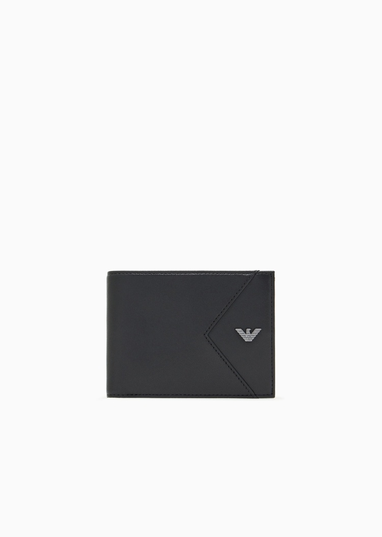 Emporio Armani 男士羊皮革对折多卡位钱夹钱包卡包一体