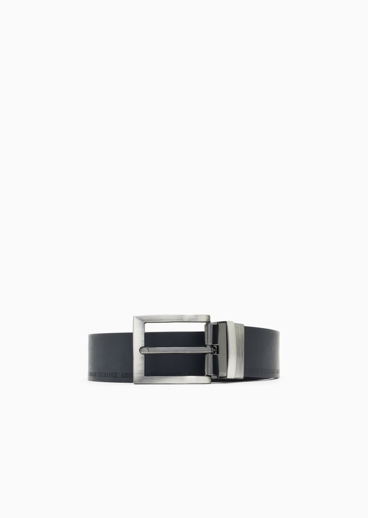 ARMANI EXCHANGE 男士商务通勤老钱风双面针扣腰带