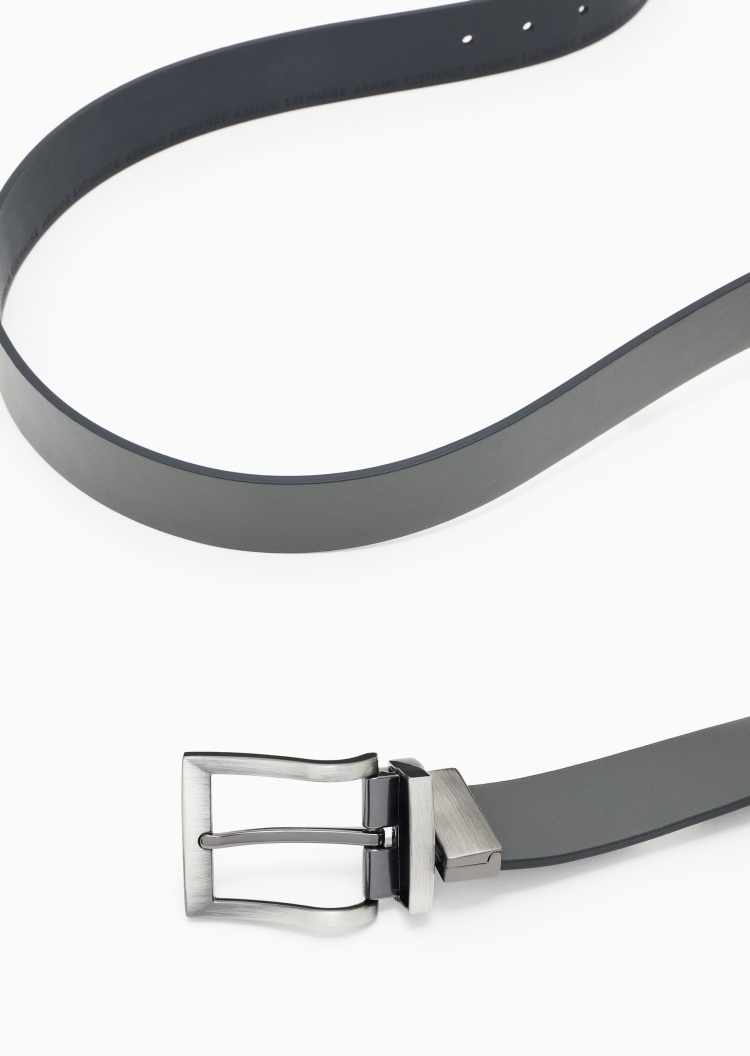 ARMANI EXCHANGE 男士商务通勤老钱风双面针扣腰带