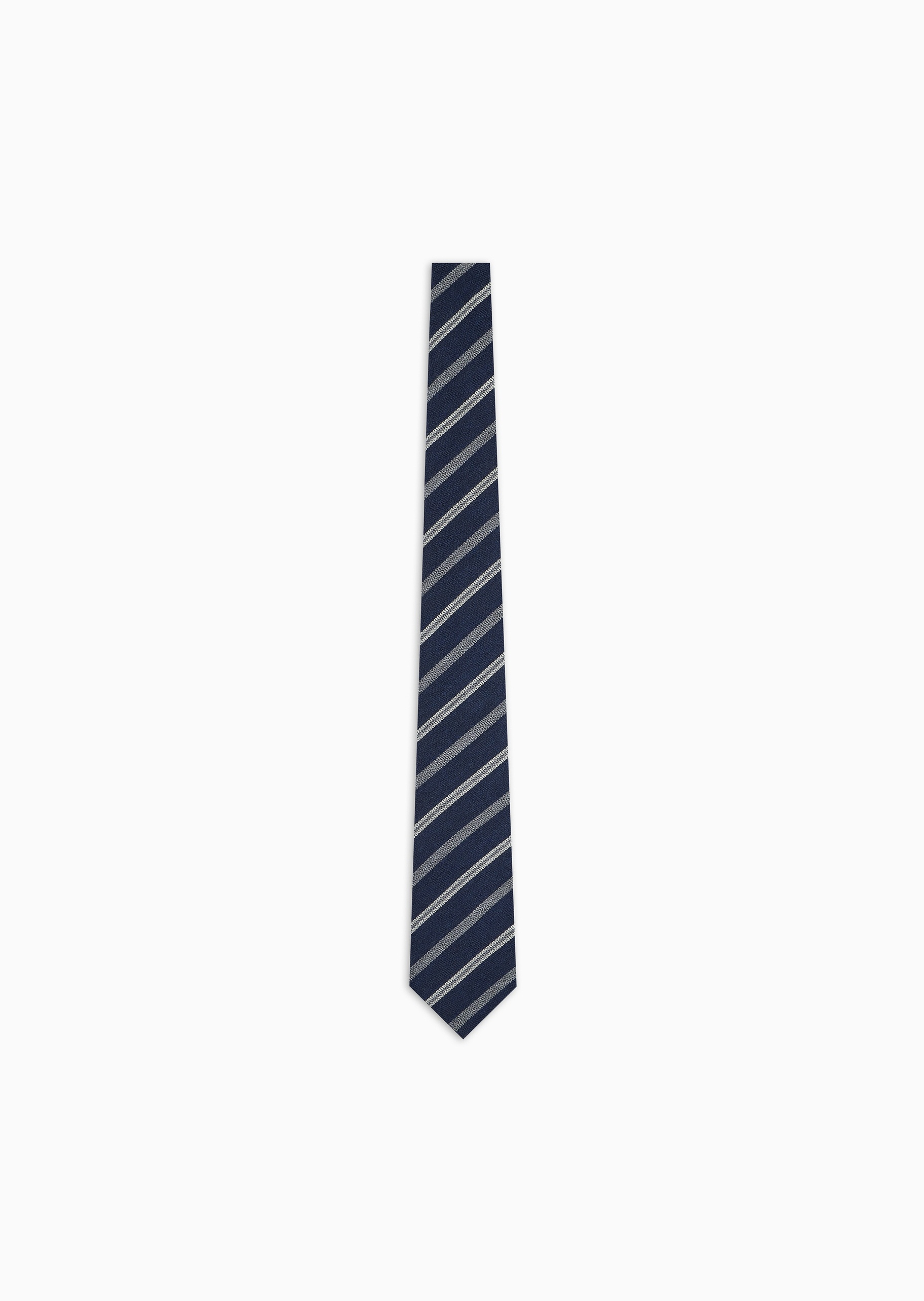 Emporio Armani 男士全绵羊毛手打箭头型斜条纹提花领带