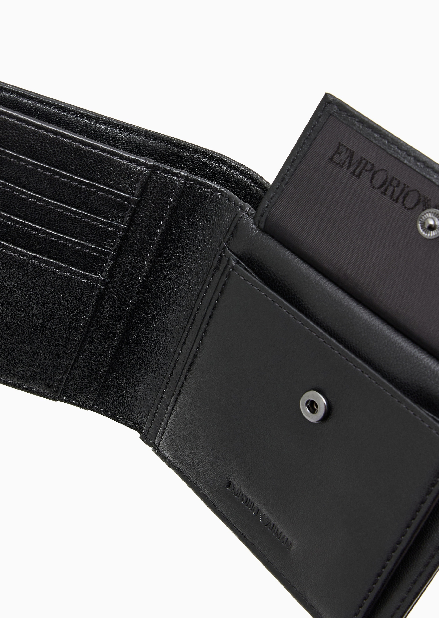 Emporio Armani 男士羊皮革对折多卡位钱夹钱包卡包一体