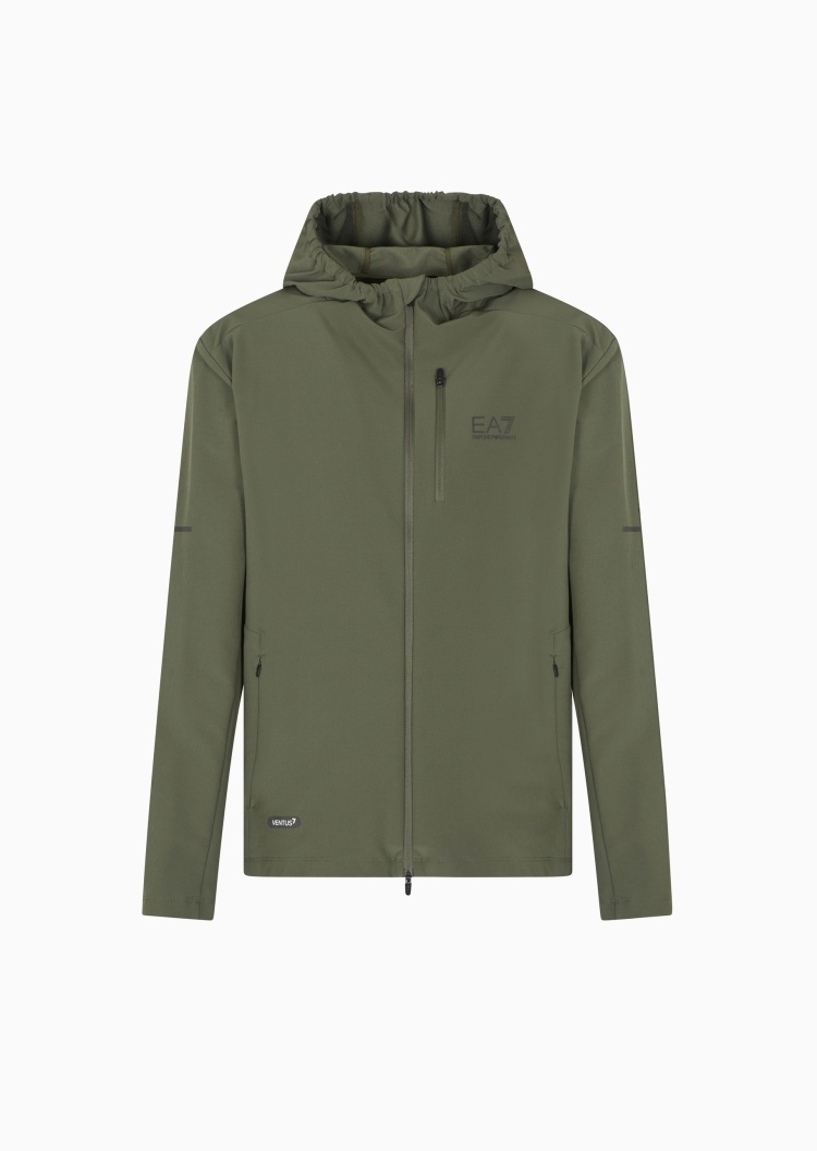 EA7 男士连帽拉链机能风教练夹克外套