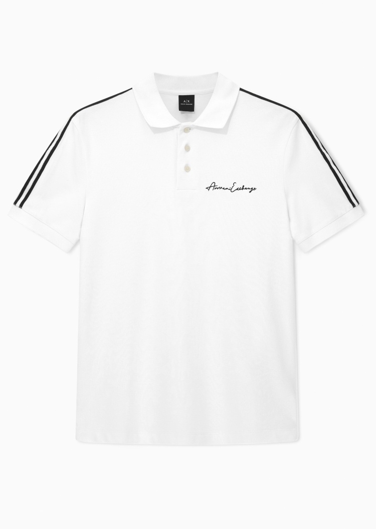 ARMANI EXCHANGE 男士纯棉微弹合身短袖翻领运动Polo衫