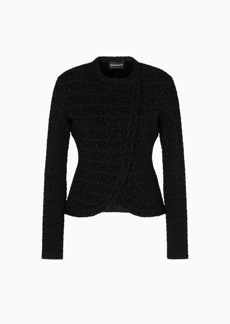 Emporio Armani 女士无领混纺修身休闲西服西装外套