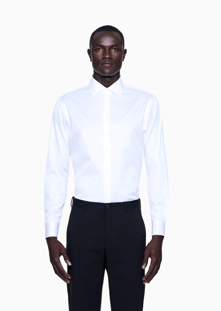 Giorgio Armani 男士秀场同款纯棉长袖商务休闲西装衬衫上衣