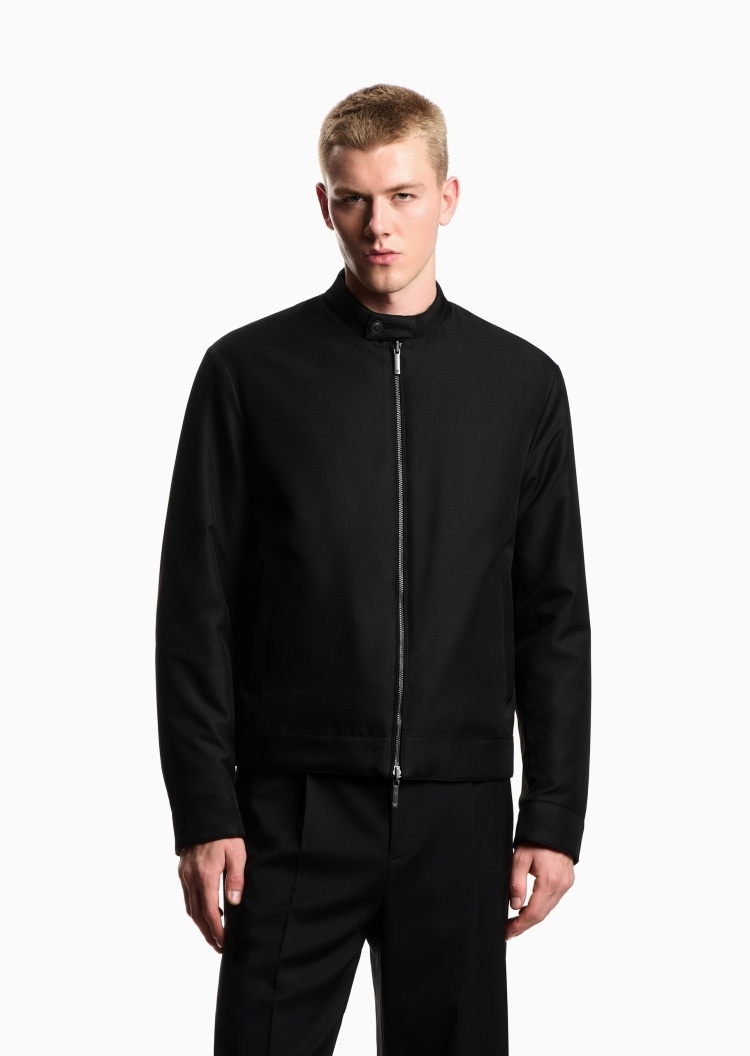 Emporio Armani 男士短款轻薄长袖立领正反两穿拉链棉服