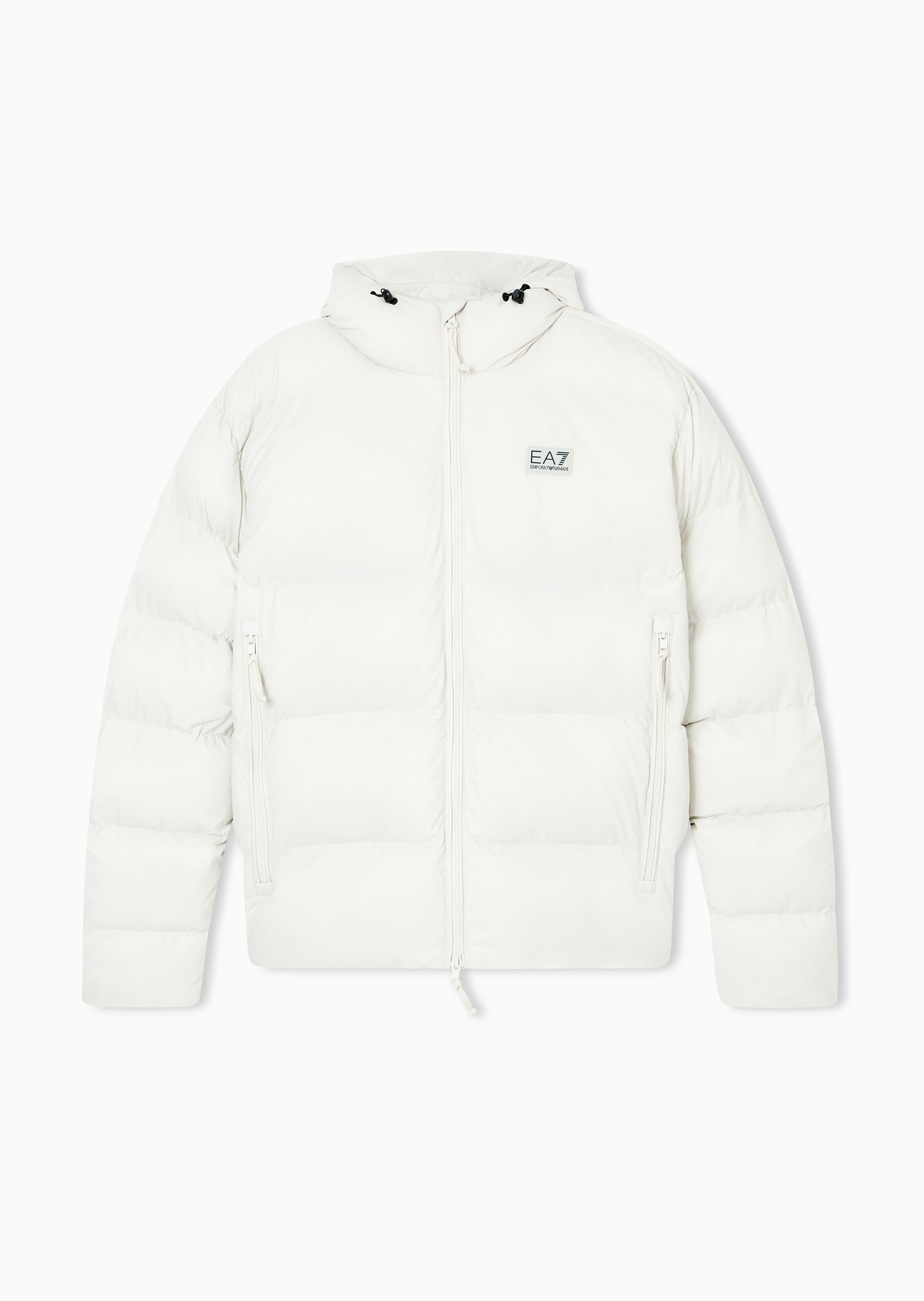 EA7 男士短款加厚长袖连帽拉链防风防水运动棉服