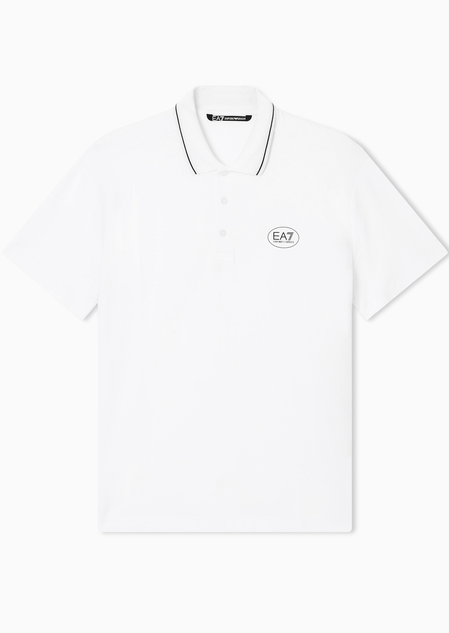 EA7 男士纯棉微弹短袖翻领Polo衫