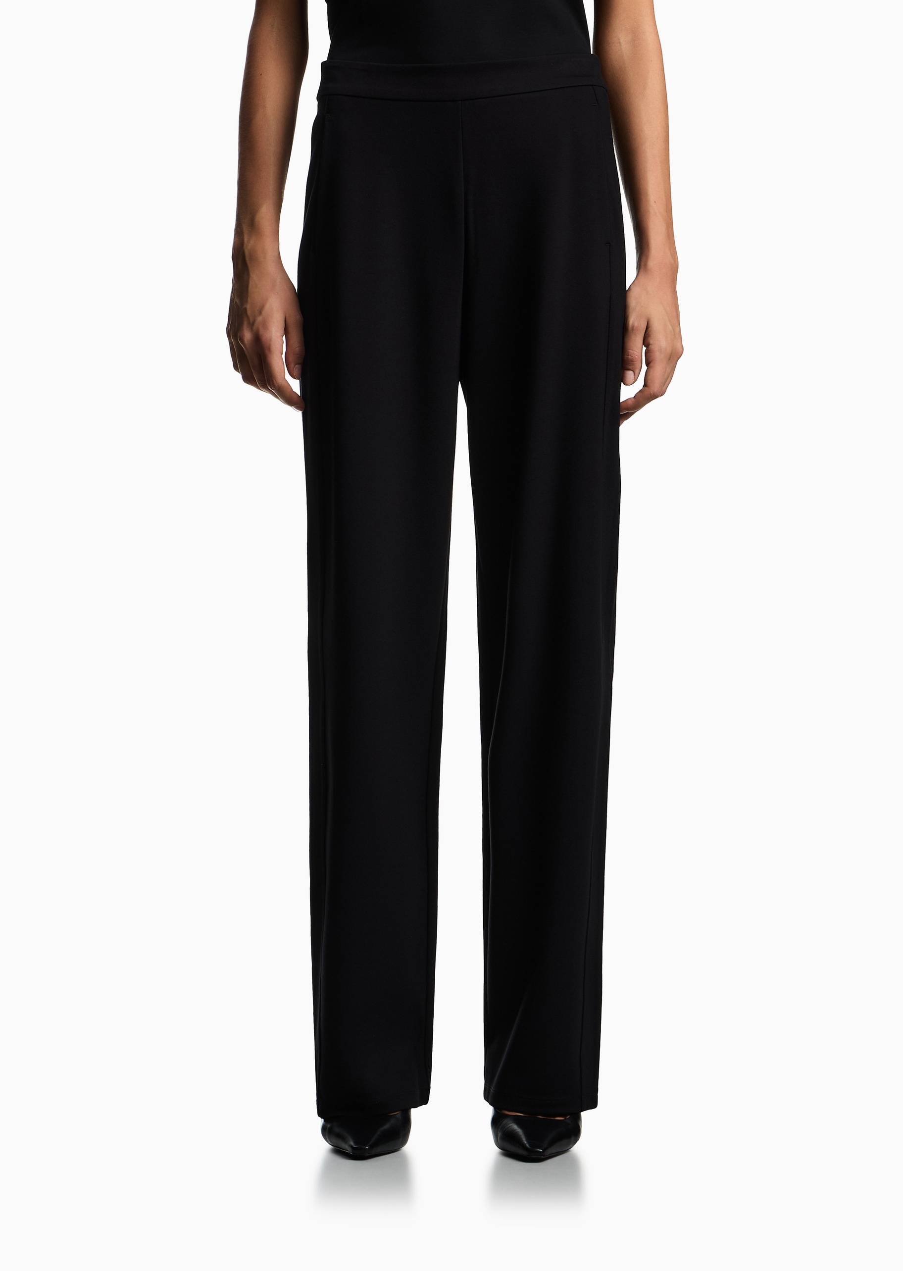 Emporio Armani 女士直筒垂感休闲松弛感弹力运动卫裤