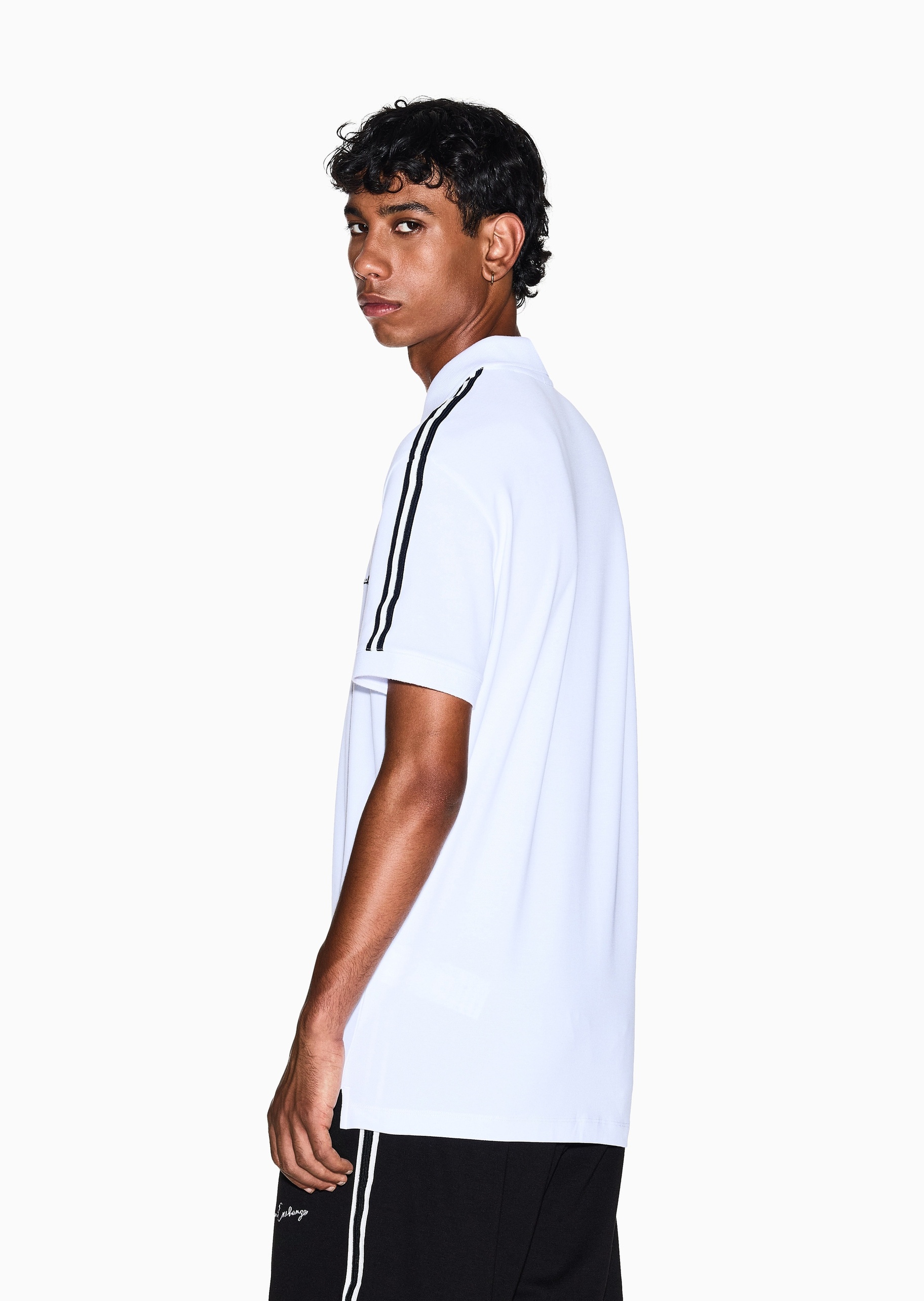 ARMANI EXCHANGE 男士纯棉微弹合身短袖翻领运动Polo衫