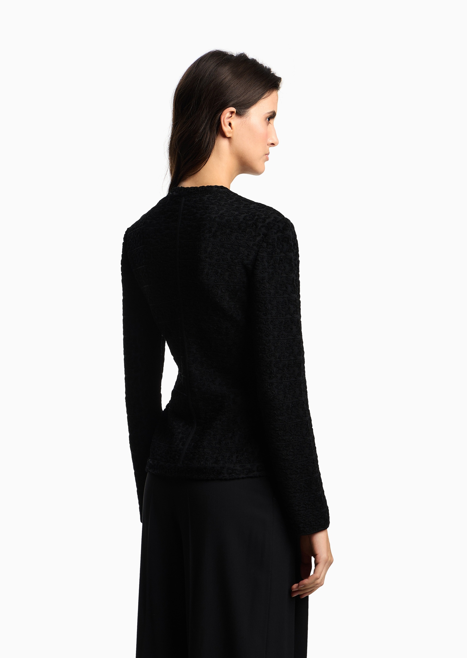Emporio Armani 女士无领混纺修身休闲西服西装外套