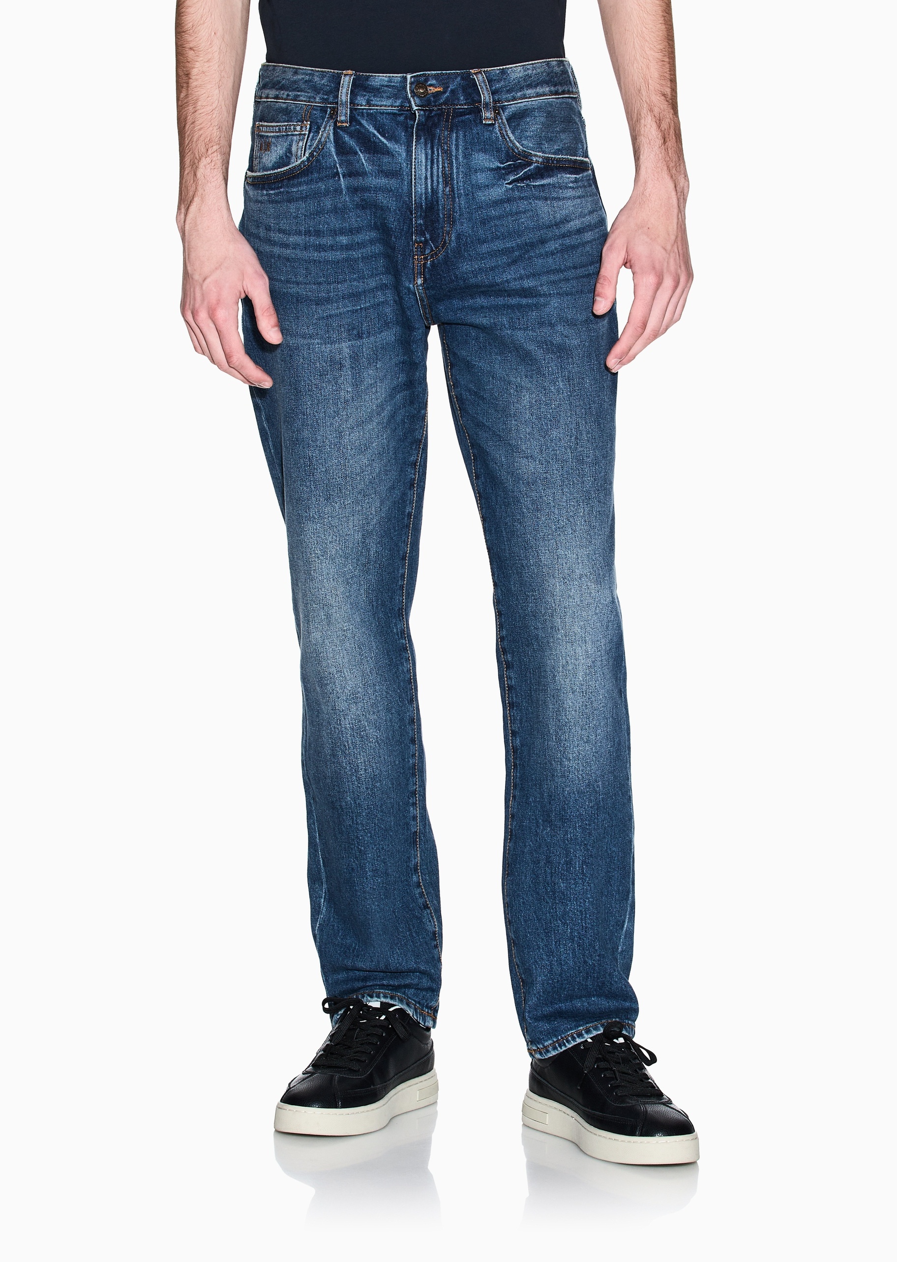 ARMANI EXCHANGE 男士直筒微弹休闲复古水洗牛仔裤长裤