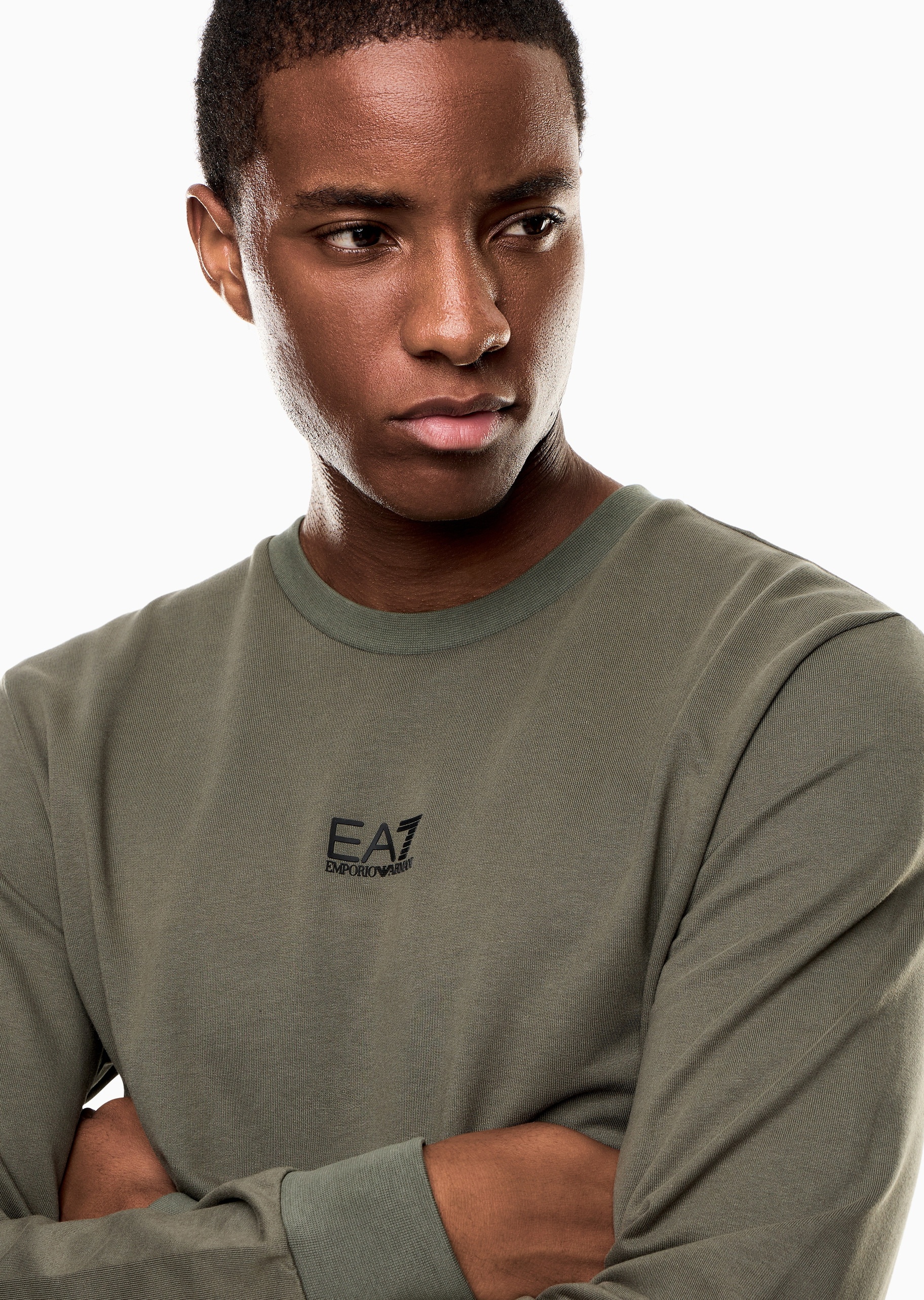 EA7 男士纯棉毛圈重磅印花运动套头卫衣