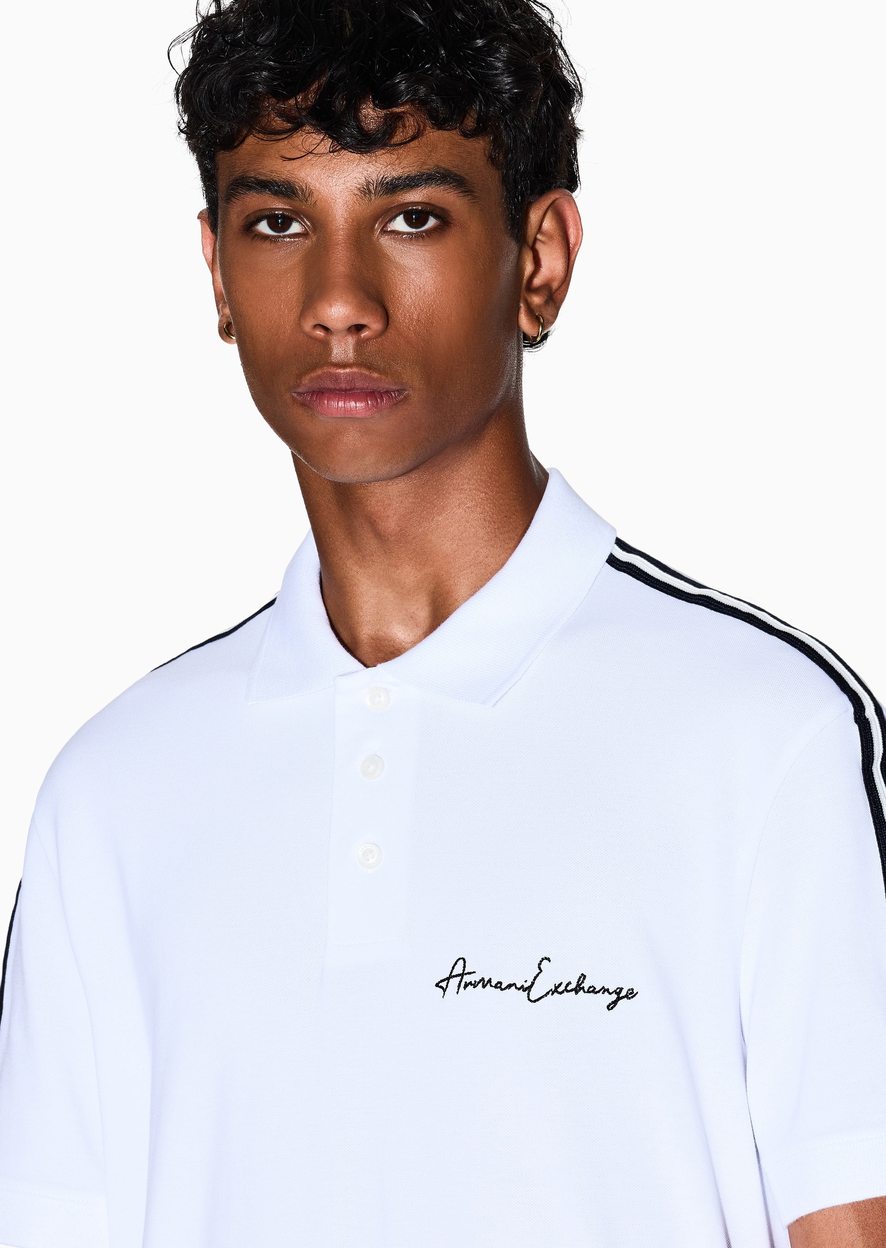 ARMANI EXCHANGE 男士纯棉微弹合身短袖翻领运动Polo衫