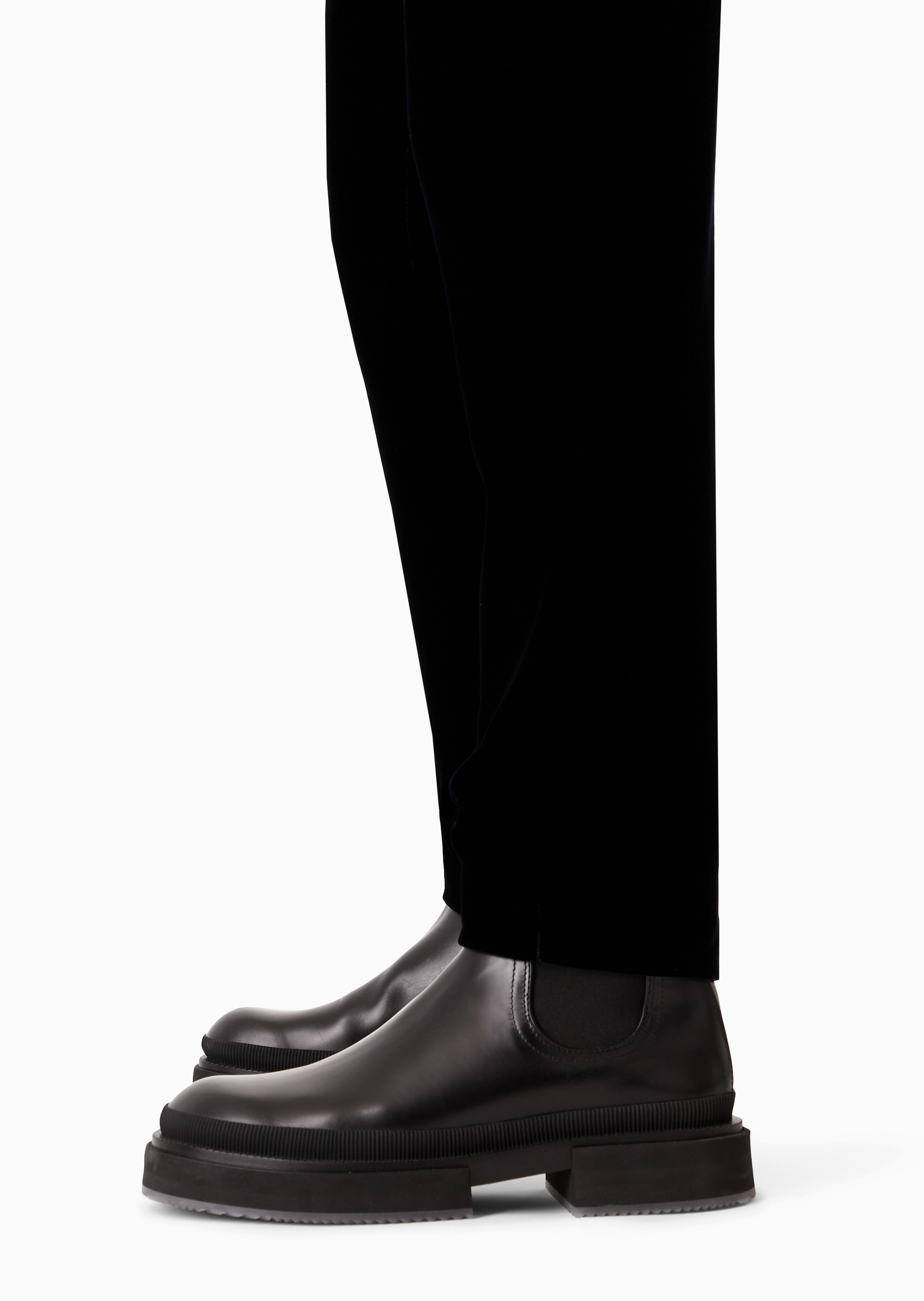 Giorgio Armani 男士微弹修身长款窄脚纯色休闲裤