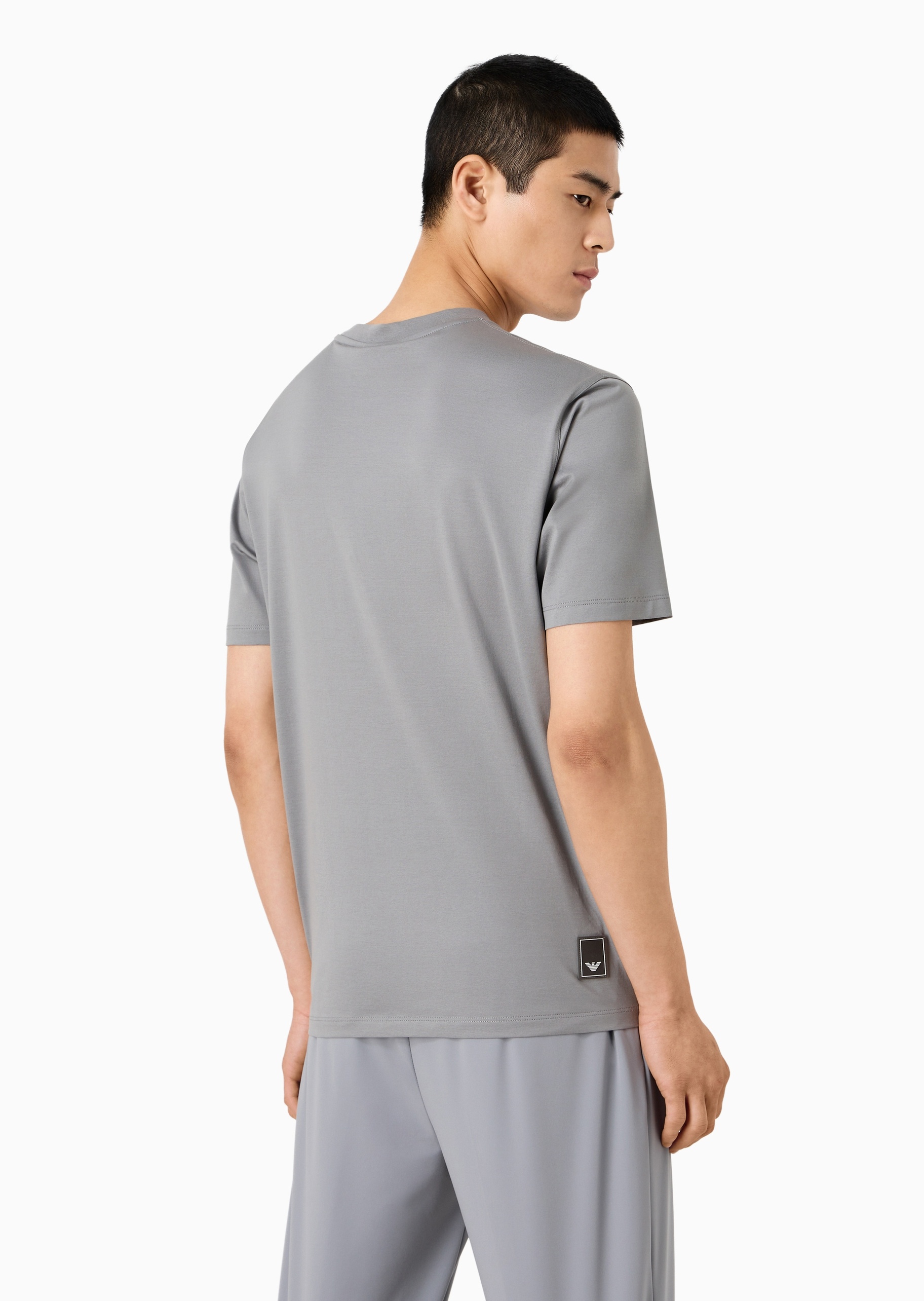 Emporio Armani 男士全棉合身短袖圆领纯色休闲T恤