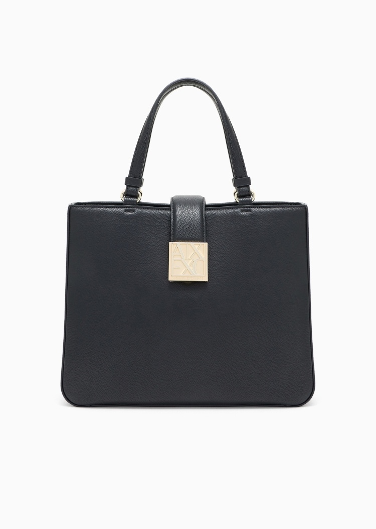 ARMANI EXCHANGE 女士磁扣方形可调节肩带手提单肩斜挎托特包