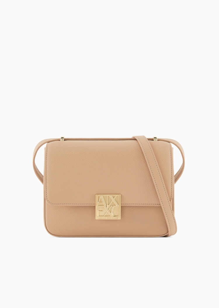 ARMANI EXCHANGE 女士翻盖长方形可调节肩带单肩斜挎包