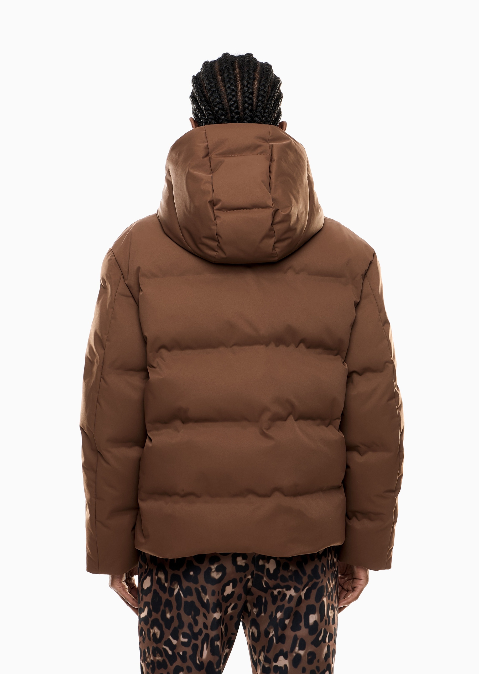 EA7 女士长袖连帽滑雪加厚工装夹克棉服