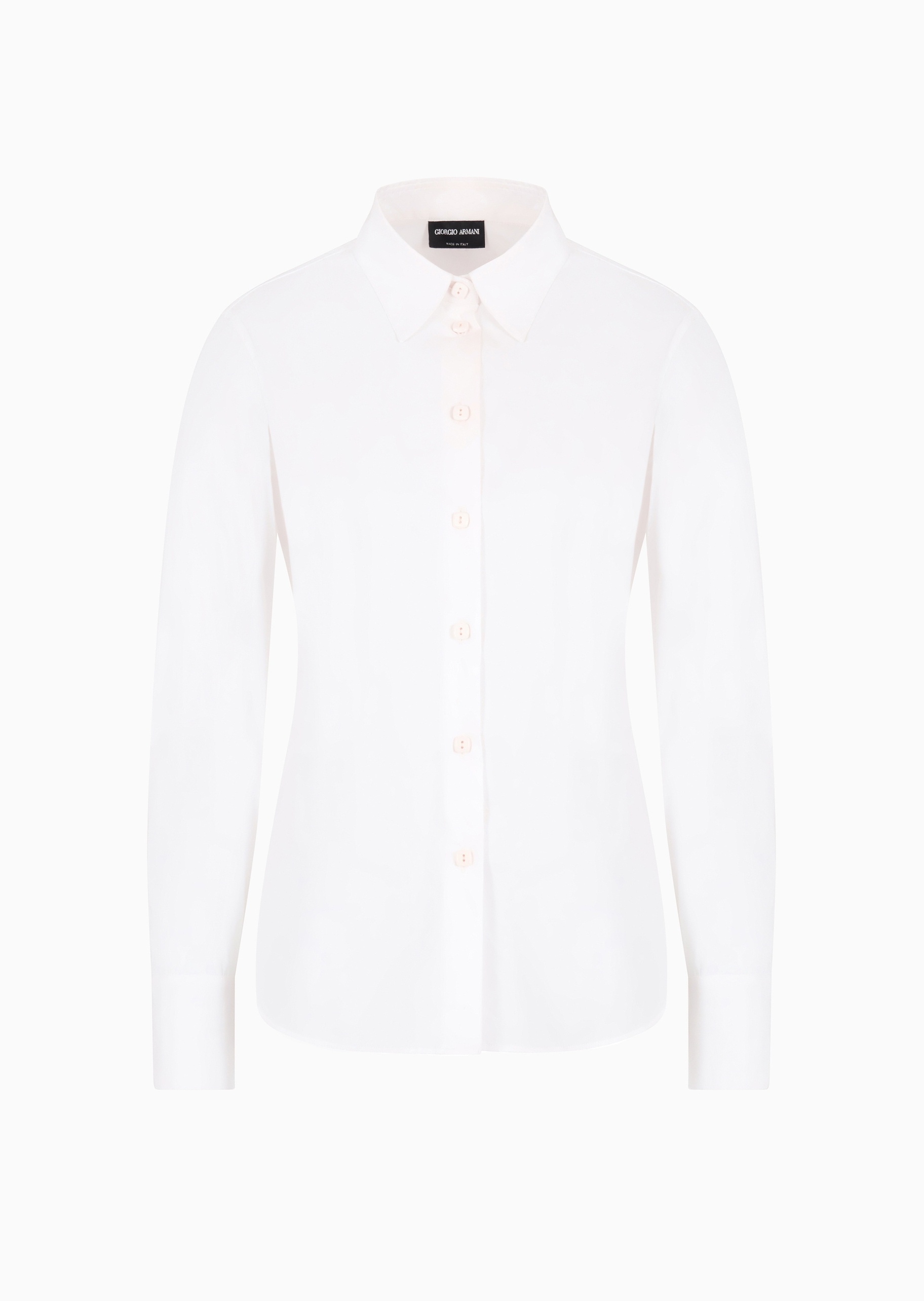 Giorgio Armani 女士微弹长袖翻领纯色休闲通勤衬衫