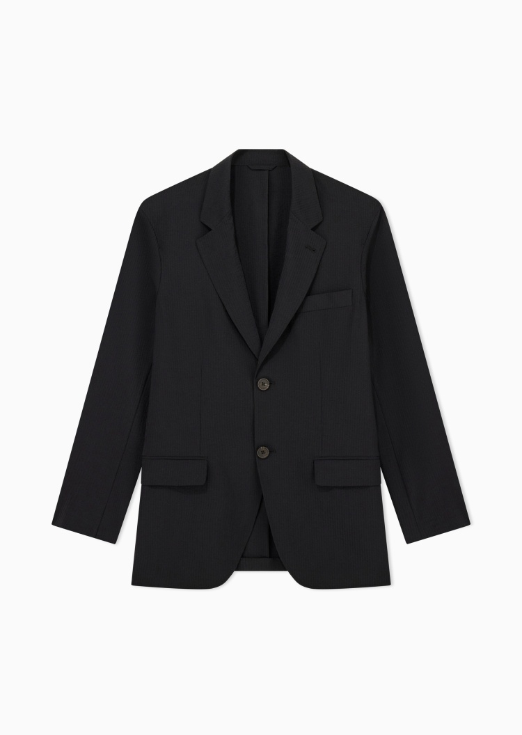 Emporio Armani 男士长袖平驳领单排扣商务休闲西装外套