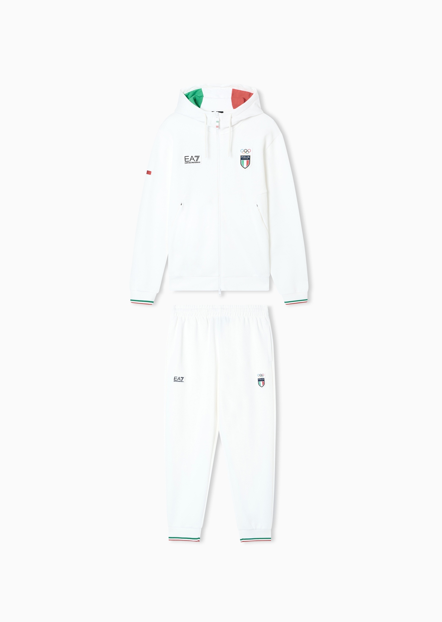 EA7 男士连帽开衫束脚长裤训练滑雪运动套装