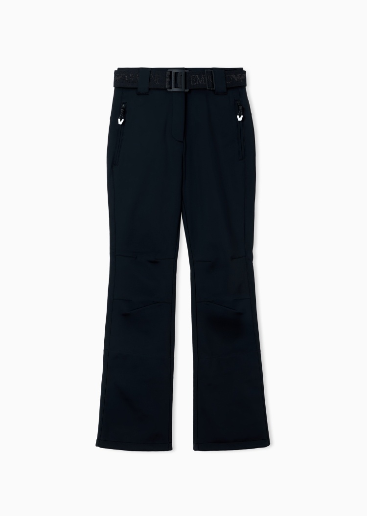 EA7 女士长款微喇运动户外加绒滑雪裤