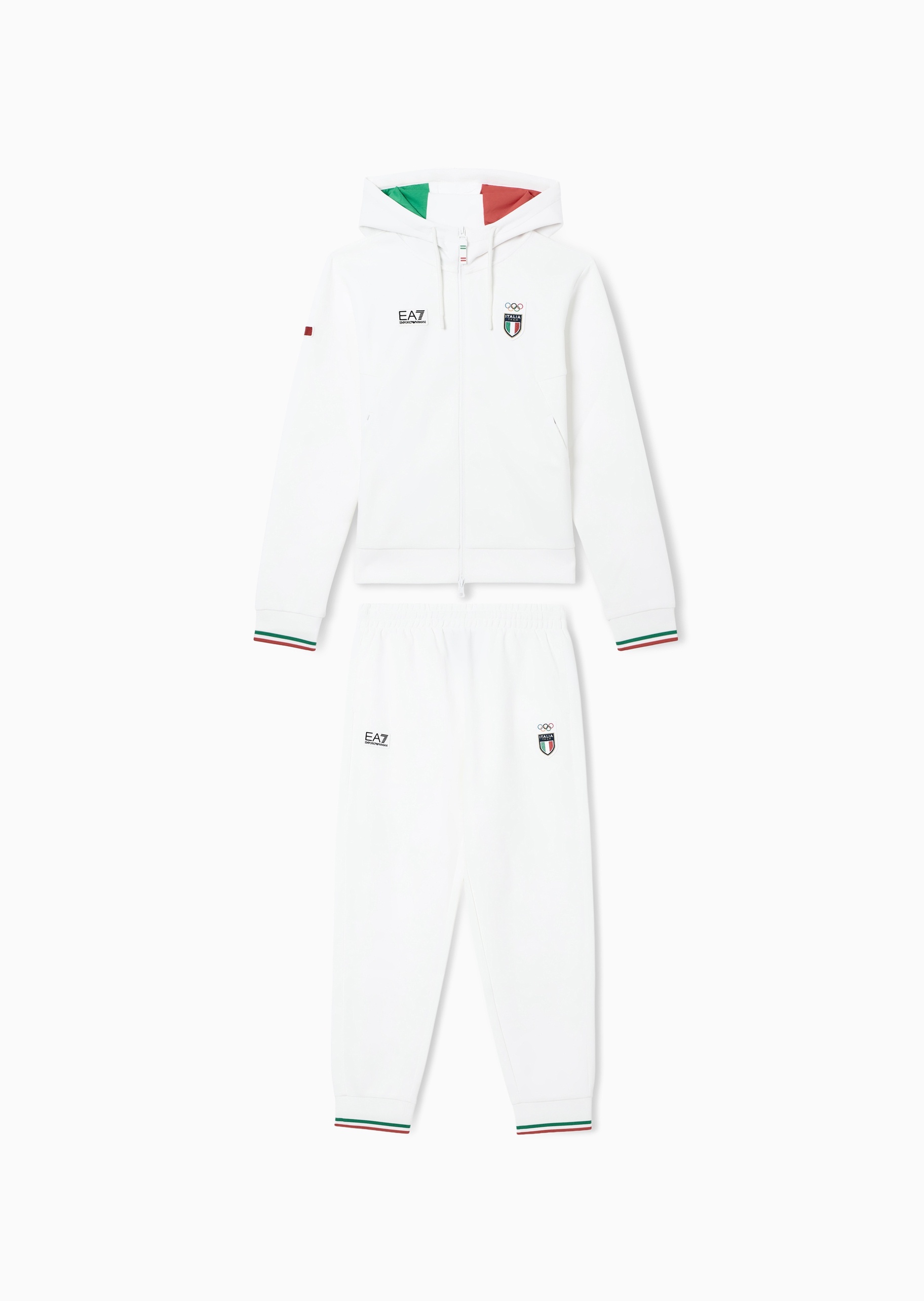 EA7 女士连帽开衫窄脚长裤训练运动套装