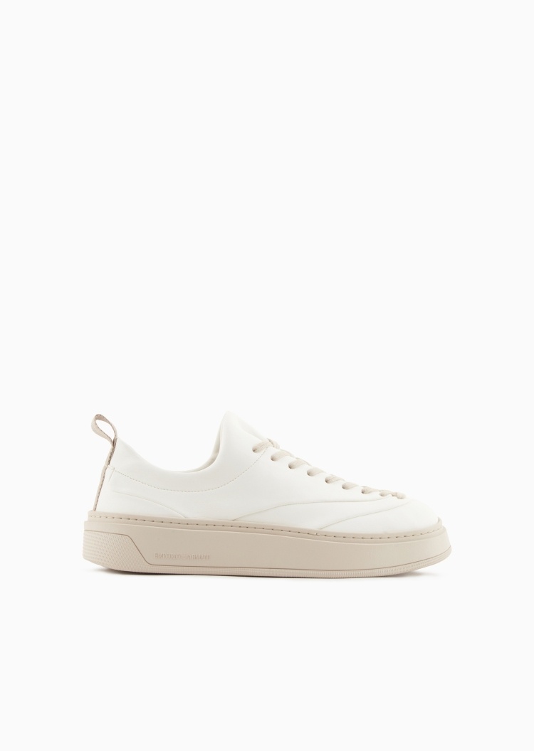 Emporio Armani 男士系带低帮厚底纯色简约休闲鞋