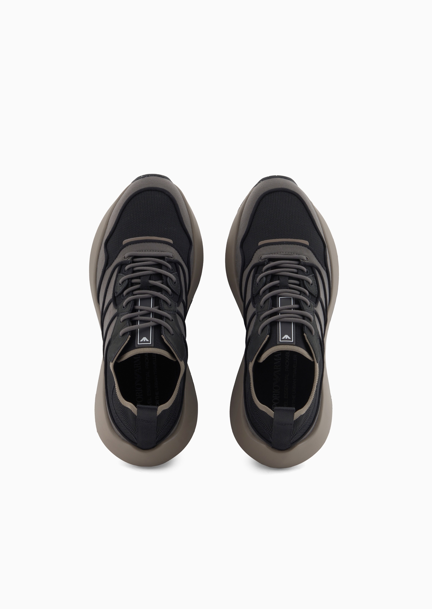 Emporio Armani 男士系带低帮轻便运动跑步休闲鞋