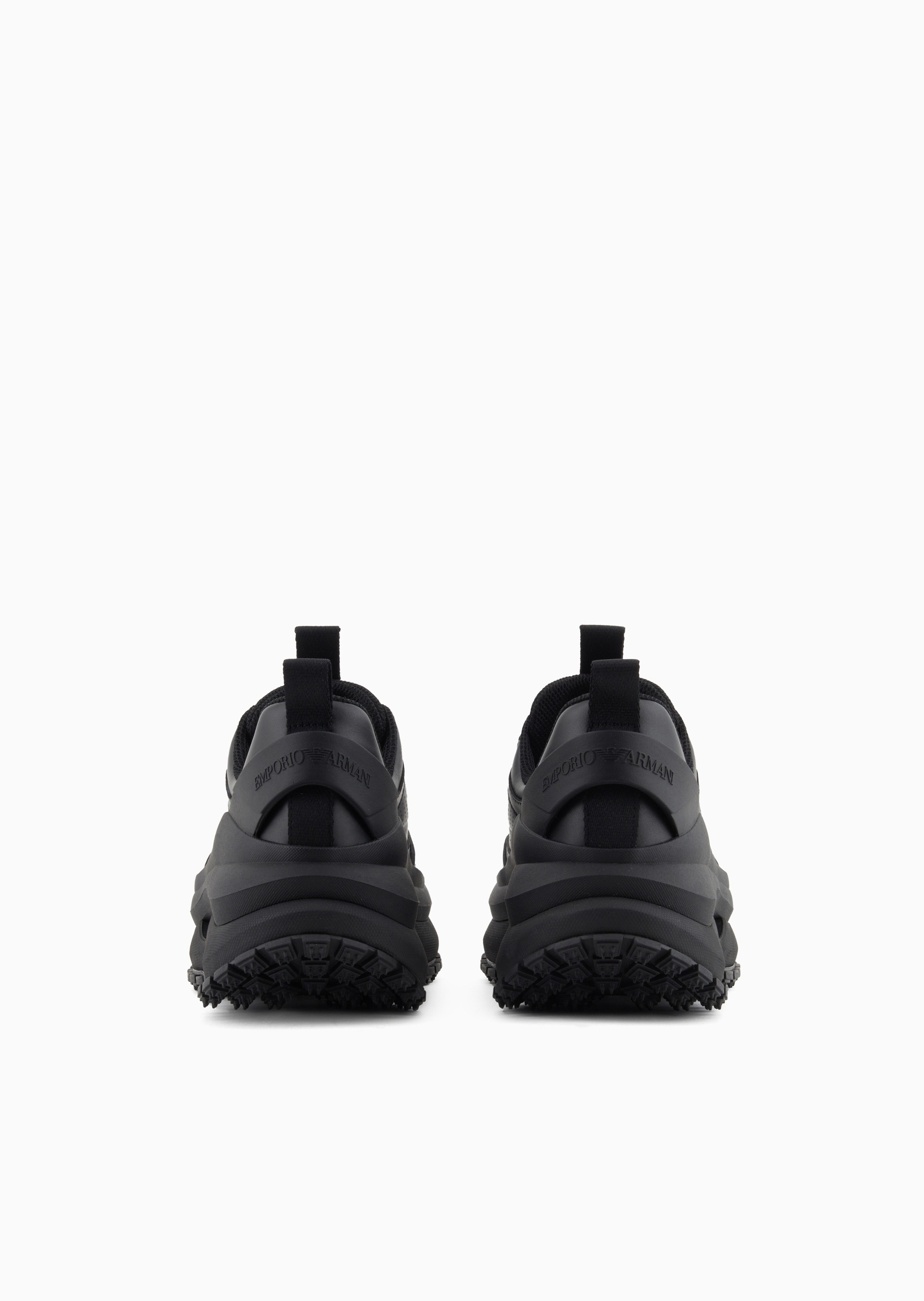 Emporio Armani 男士系带低帮软钉厚底老爹休闲鞋